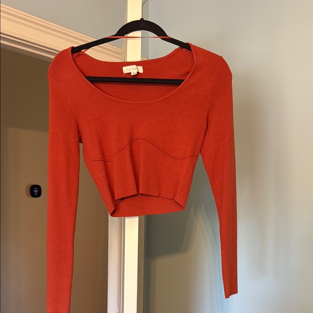 Orange Cropped Sweater